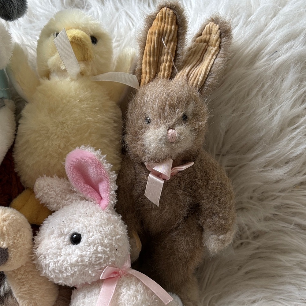 Stuffy Plush Toy Lot 8 Stuffed Animals Bunnies Lamb Duck Puppy Ostrich - Picture 10 of 12